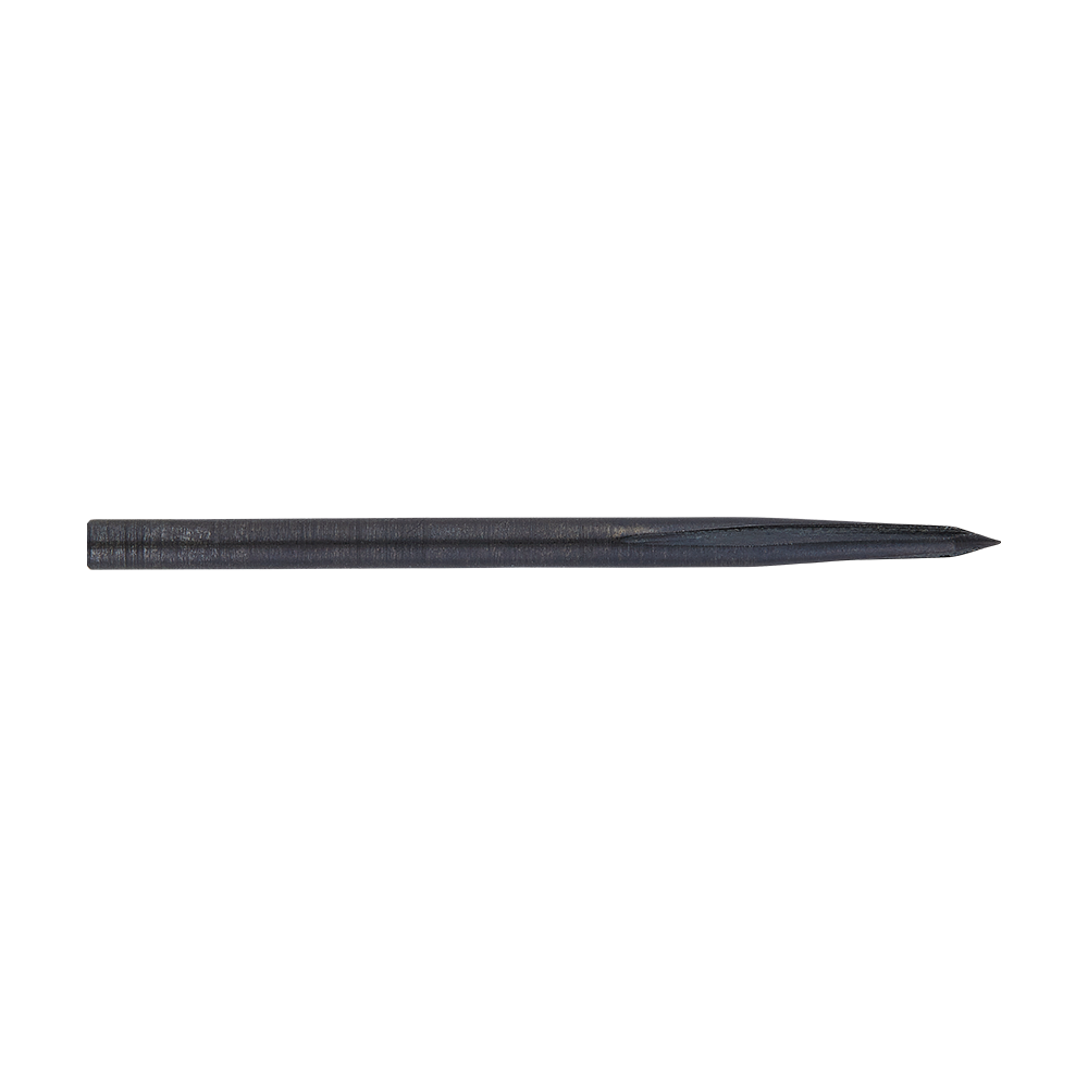 Unicorn Volute Noir stalen dartpunten Das Bild zeigt eine schwarze Steeldartspitze namens "Unicorn Volute Noir". Die Spitze ist lang, schlank und hat eine fein gearbeitete Struktur.