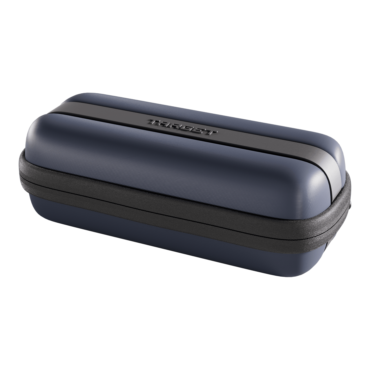 Target BOA Dartcase Das Bild ist eine Detailansicht eines Dartcase in Navy und Dunkelgrau. Das Etui bietet Schutz und Aufbewahrung für Darts.