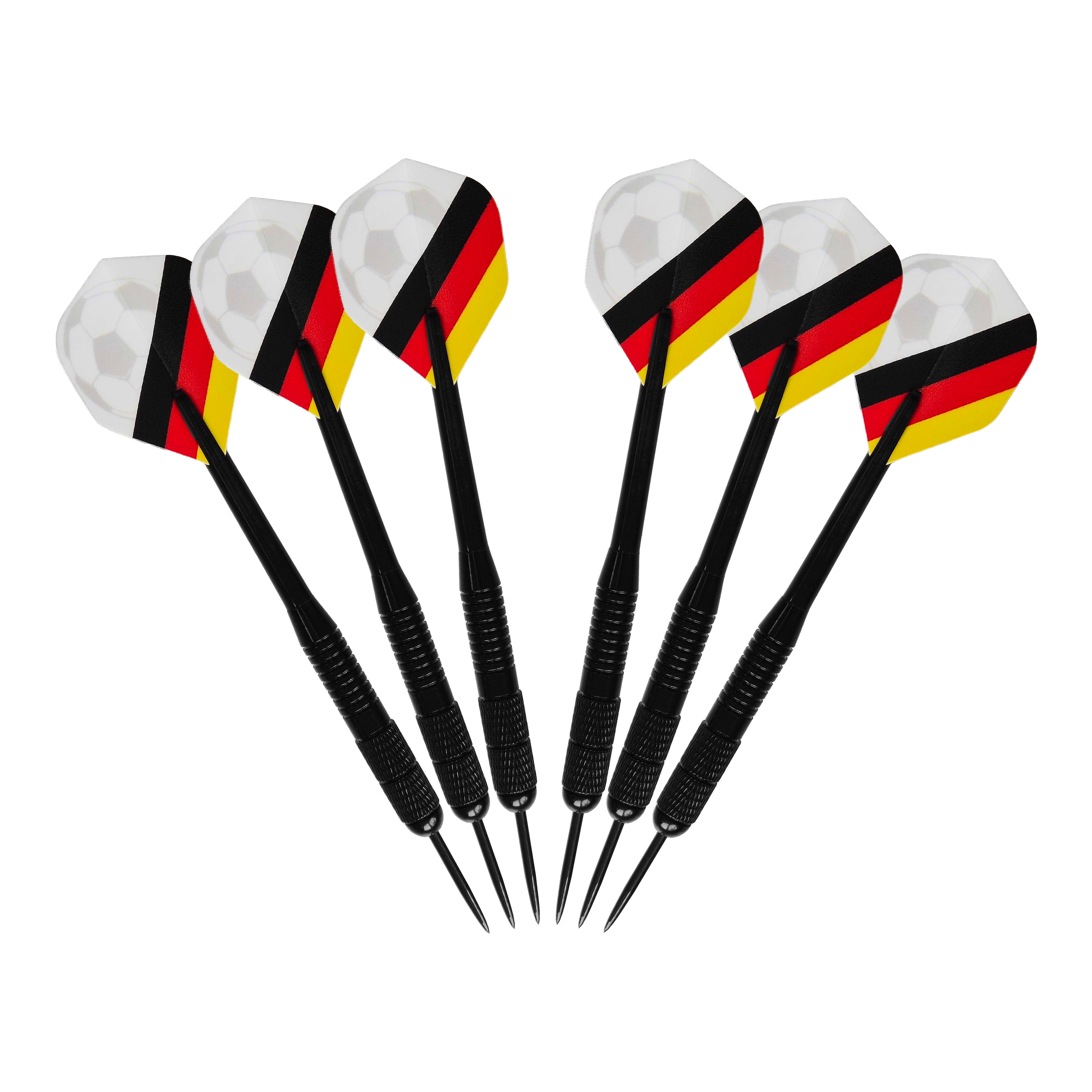 Das Bild zeigt das McDart Anpfiff Fußball Bundle. Es handelt sich um ein Produkt für Fußball-Fans, das mehrere Artikel umfasst.