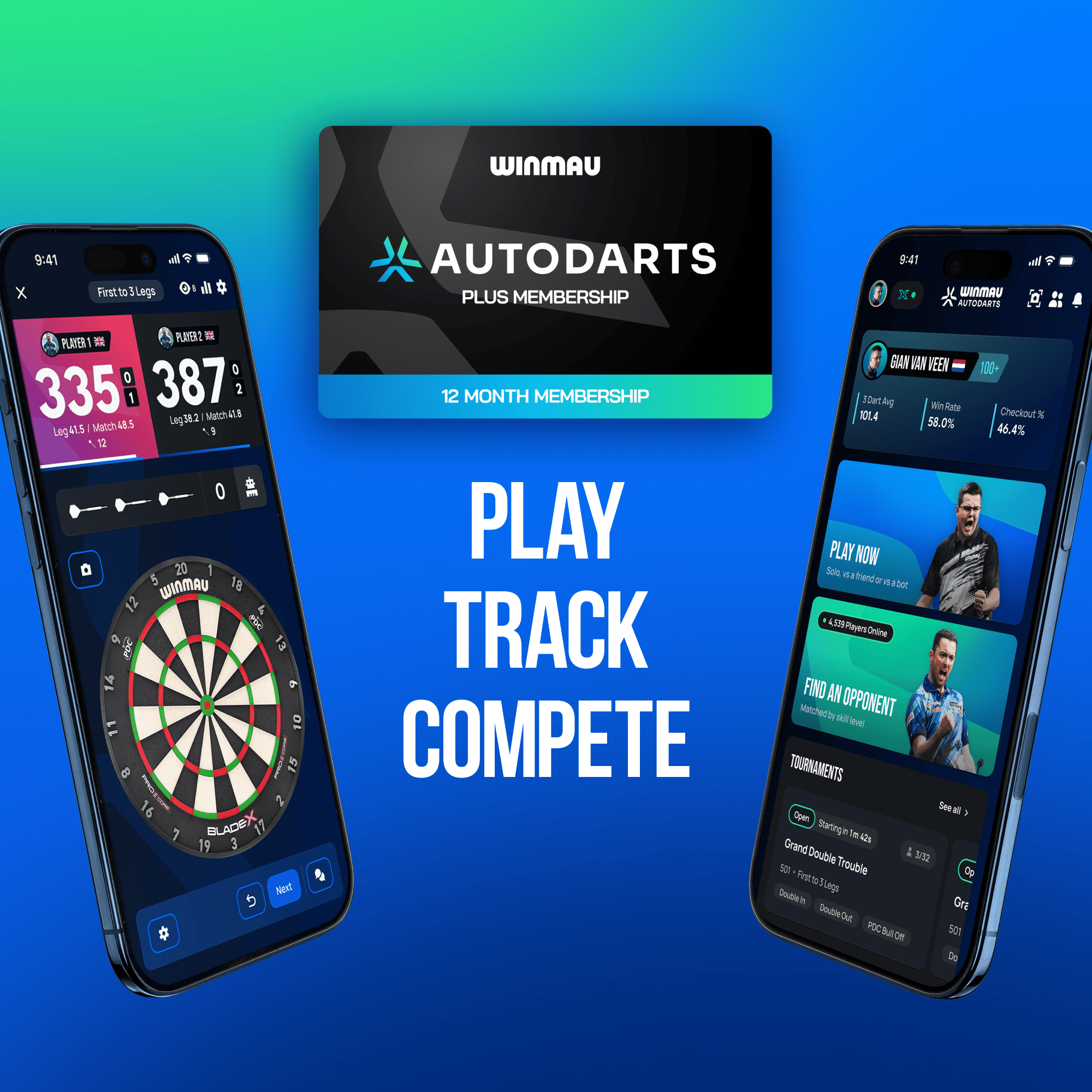 Winmau apparaatstandaard en 12 maanden lidmaatschap bundel Winmau apparaatstandaard en 12 maanden lidmaatschap bundel