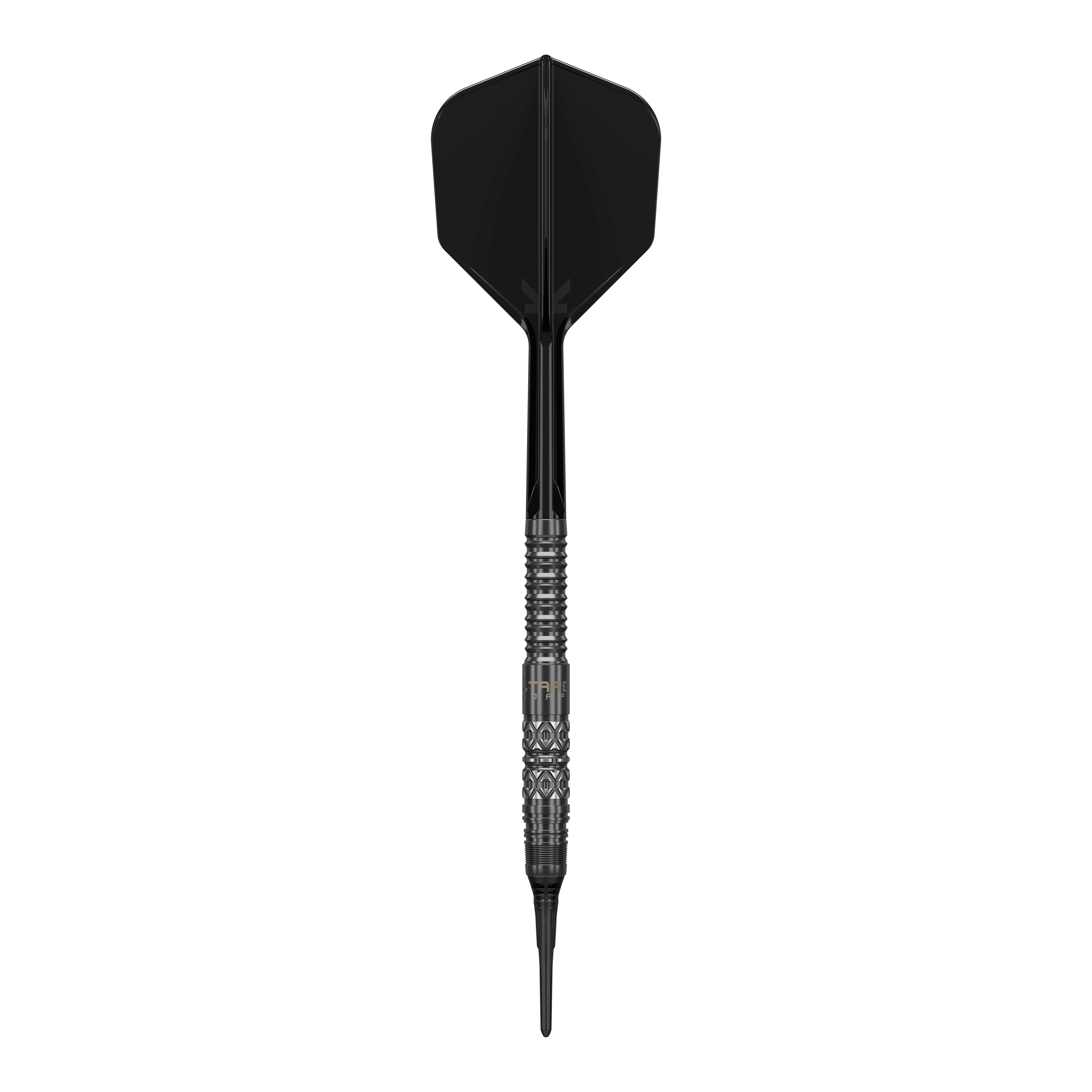 Target Black Marque Creed Soft Darts - 21,5 g Abbildung der Target Black Marque Creed Softdarts mit einem Gewicht von 21,5g. Die Besonderheiten der Darts sind gut erkennbar.