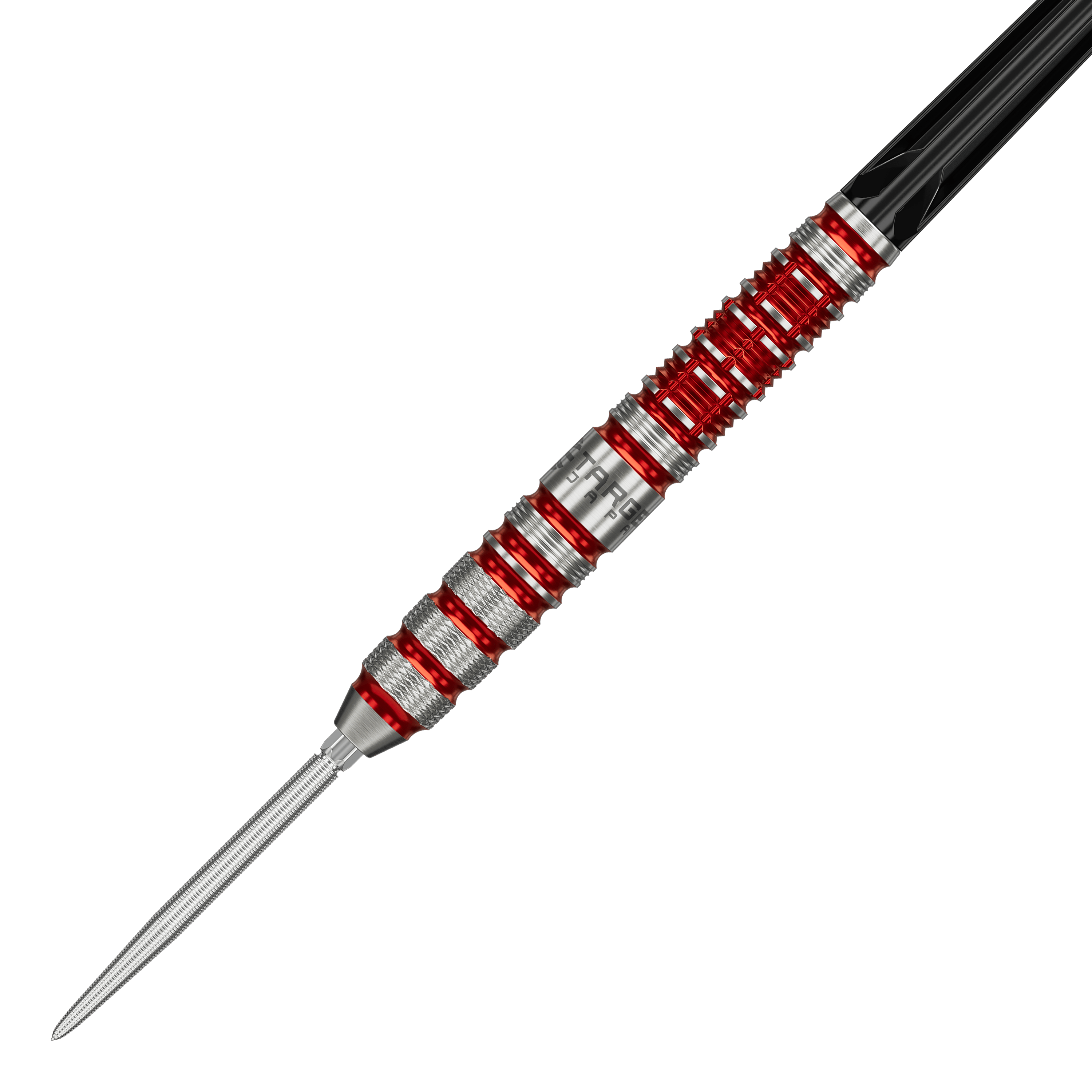 Zu sehen sind die Target Japan Black Marque Spinel Swiss Point Steeldarts in der 23g Ausführung. Diese Darts zeichnen sich durch ihr elegantes Design und ihre Präzision aus.