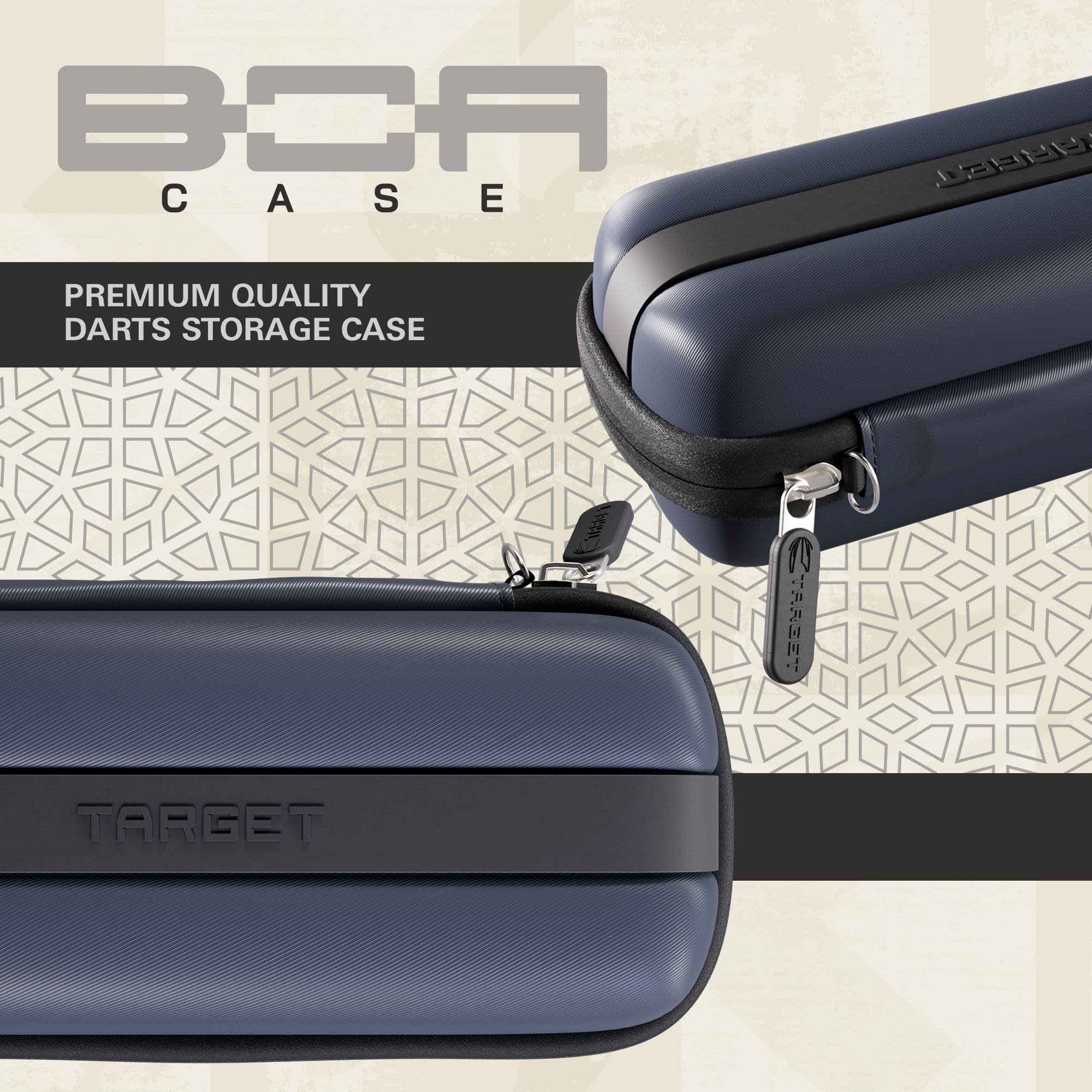 Target BOA Dartcase Abgebildet ist ein Target BOA Dartcase in Navy und Dunkelgrau. Das Dartcase bietet Platz und Sicherheit für Dartsport-Zubehör.