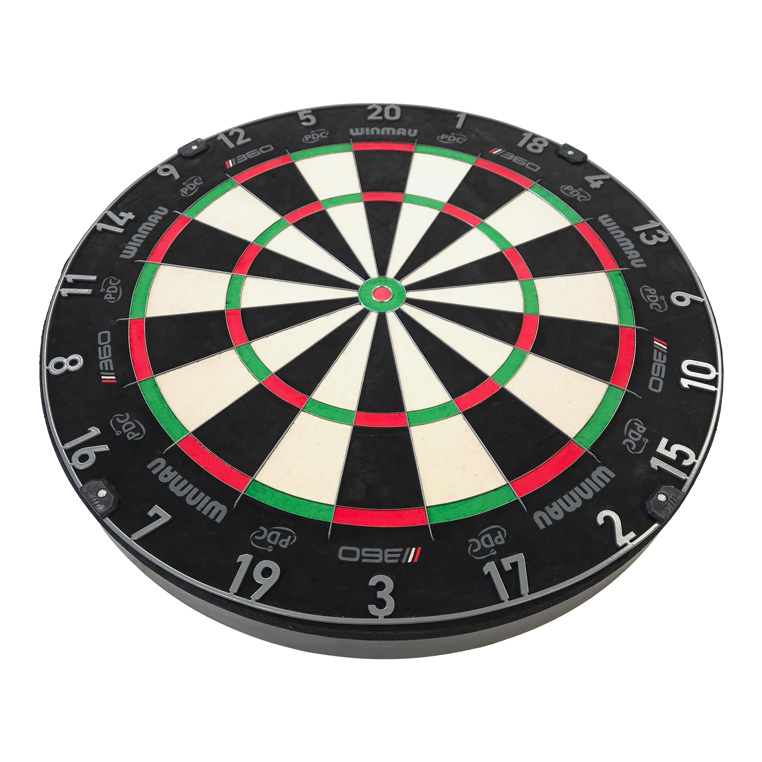 Winmau Blade 6 Triple Core 360 stalen dartbord Abgebildet ist ein Dartboard. Das Bild zeigt das Modell '3060_Winmau_Blade_360_Steeldartboard_2_(1)'.