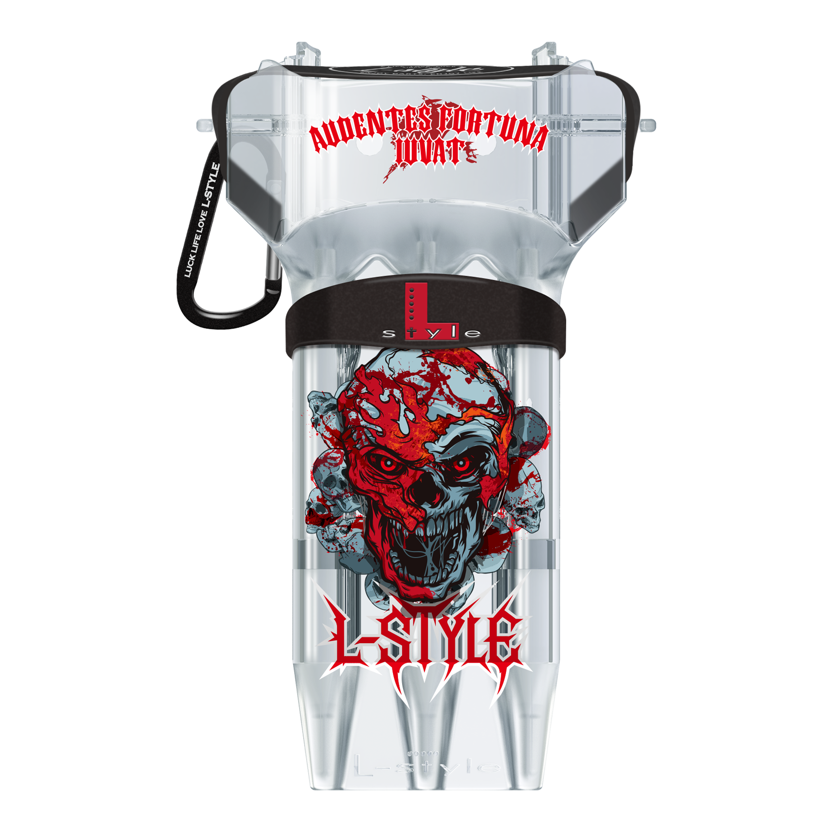 L-Style Krystal One Ryan Searle V4 dartkoffer in transparant wit Das Bild zeigt das L-Style Krystal One Ryan Searle V4 Clear White Dartcase. Es handelt sich um ein durchsichtiges Dartcase zur sicheren Aufbewahrung von Dartpfeilen.