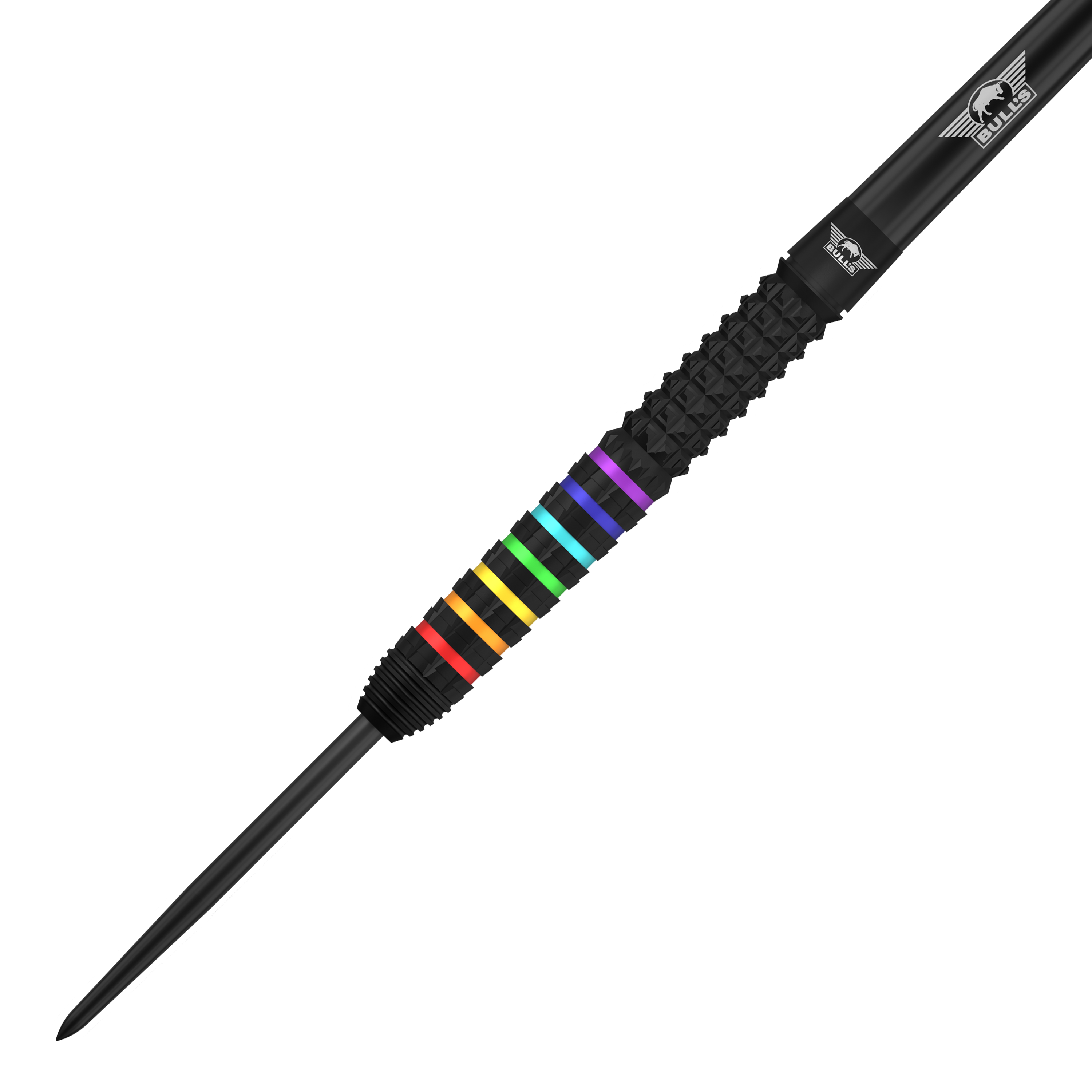 Bulls NL Ricky Evans Rapid 95 stalen dartpijlen Abgebildet sind die Bulls NL Ricky Evans Rapid 95 Steeldarts mit 23g. Das Foto hebt das Design und die Form der Darts hervor.
