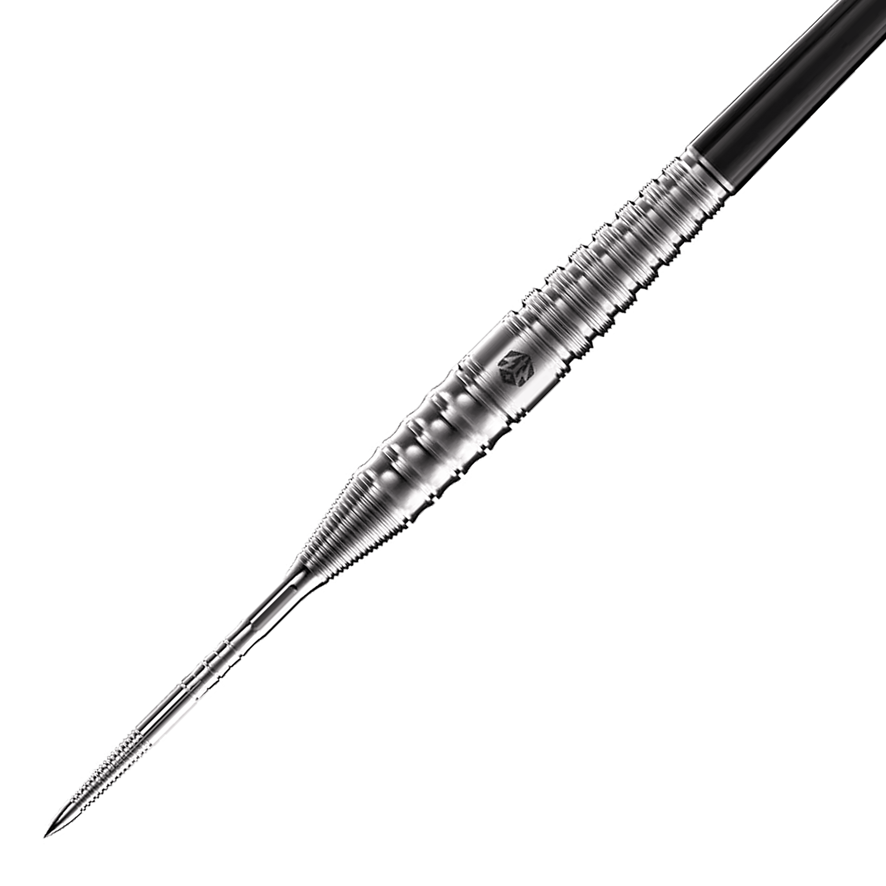 Caliburn Player The Pandaman Essential Steeldarts - 23g Dies ist ein Steeldart namens "Caliburn Player The Pandaman Essential" mit einem Gewicht von 23g. Der Dart besteht aus silbernem Metall und hat eine gerillte Griffzone.