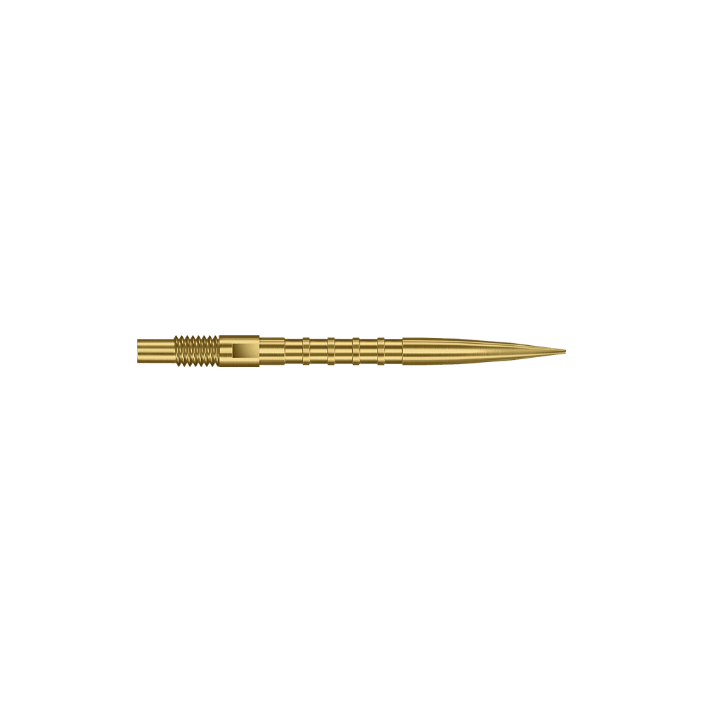 Harrows Quick Point Heavy Metal Dartpunten - Goud Diese Abbildung zeigt goldene Dartspitzen mit Heavy Metal Grip, 26 mm. Die Spitzen sind besonders für präzises Darten geeignet.