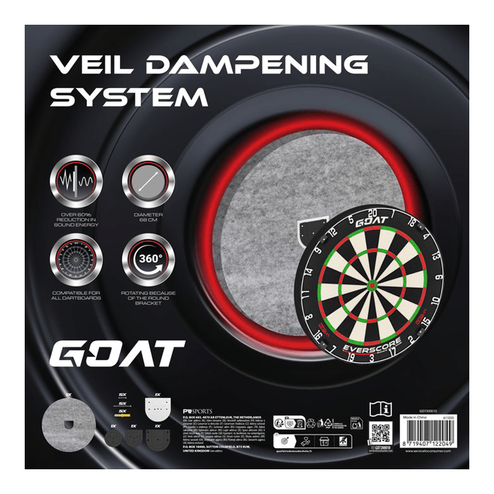 GOAT Silencer Veil dempend geluidsisolatiesysteem Hier ist das GOAT Silencer Veil Dampening Schallschutz System abgebildet. Das System hilft, Lärm zu dämpfen.