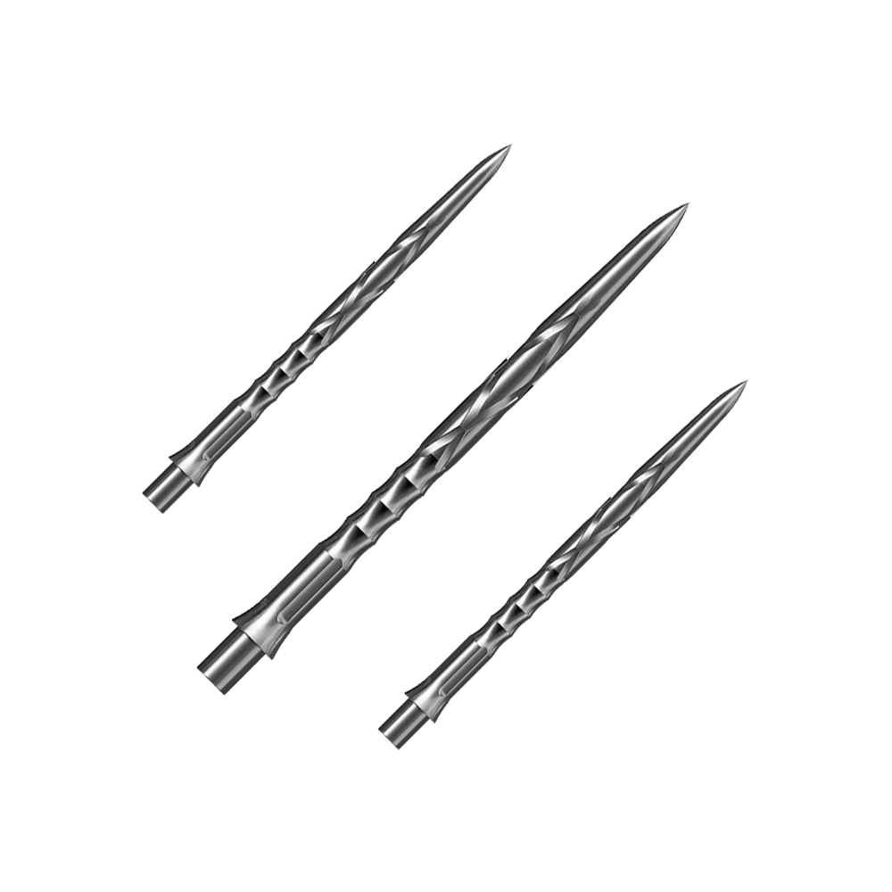 Caliburn System stalen dartpunten - HAN G2 - Zilver Das Bild zeigt Steeldartspitzen des Caliburn Evo Systems in Silber, 36mm. Die Spitzen sind für Steeldarts geeignet.
