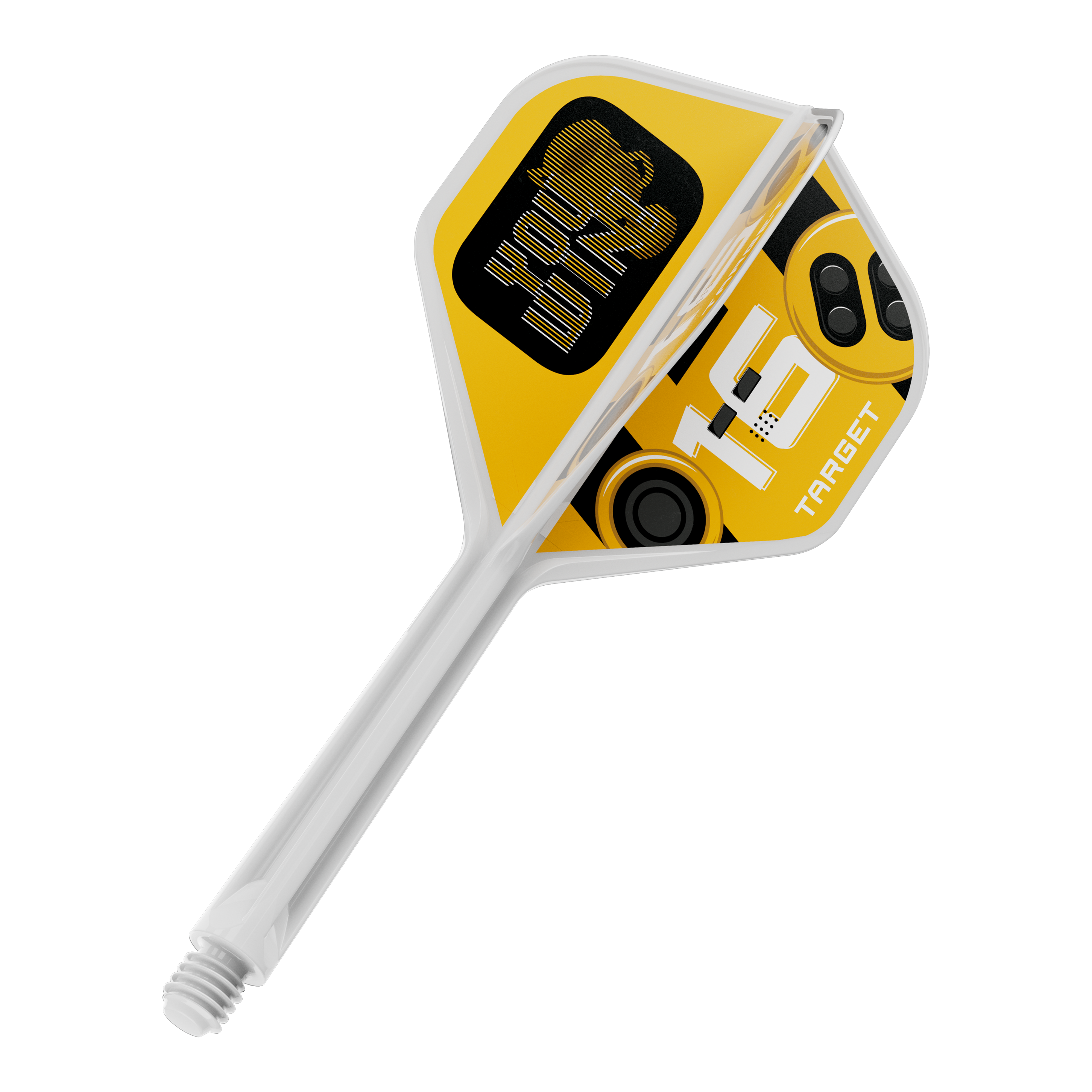 Target K-Flex You Win No2 Standaardvluchten Das Bild zeigt einen Dart-Flug in Standardform, vermutlich das K-Flex YouWin No2 mit einer Länge von 33mm. Er wird meist als Ersatzteil für Darts verwendet.