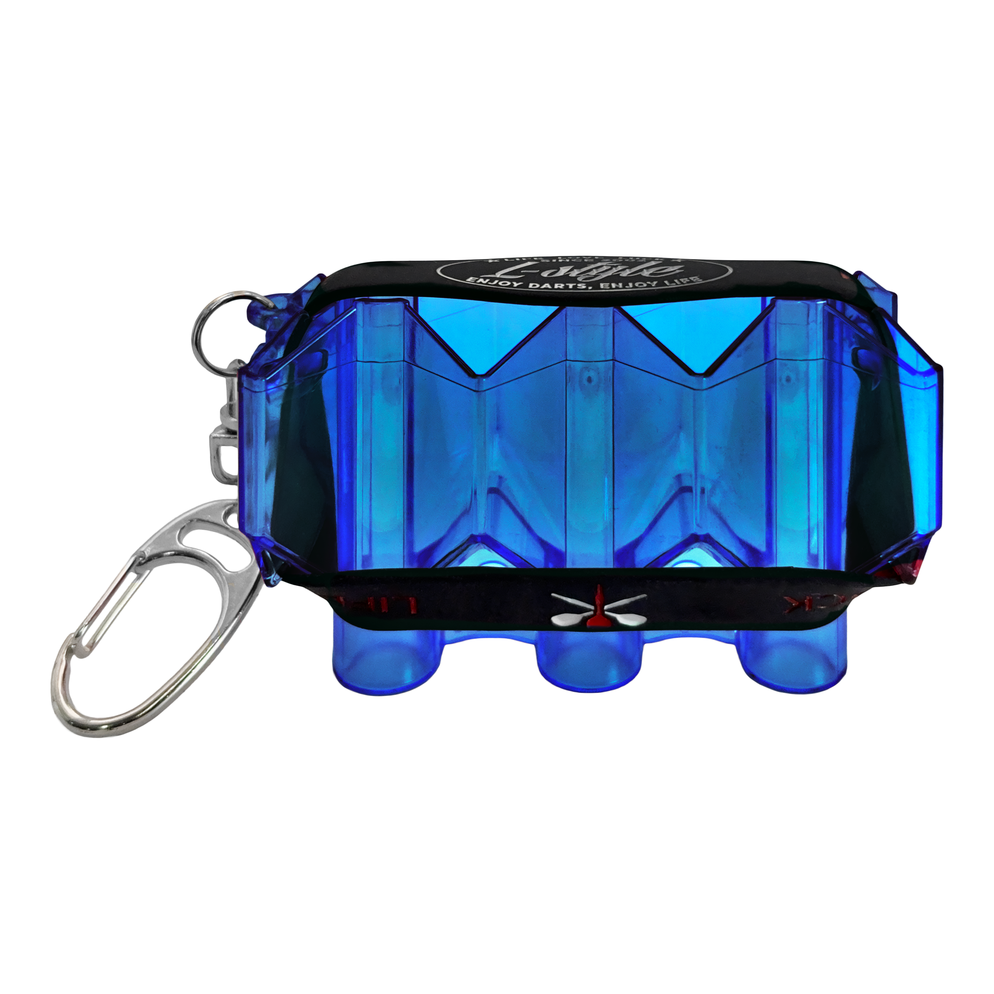 Auf dem Bild ist ein Produkt mit dem Dateinamen LSF3106_LStyle_Krystal_Flight-Case_SP_Blau_1 abgebildet. Wahrscheinlich handelt es sich um ein blaues Flight-Case für Dartflights.