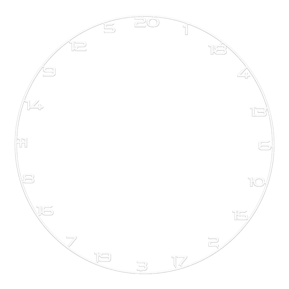 Bullet Dartboard Nummerring Bild mit dem Dateinamen BT1000100_Bullet_Dartboard_Zahlenring_Wei_1. Es könnte einen weißen Zahlenring für ein Dartboard darstellen.