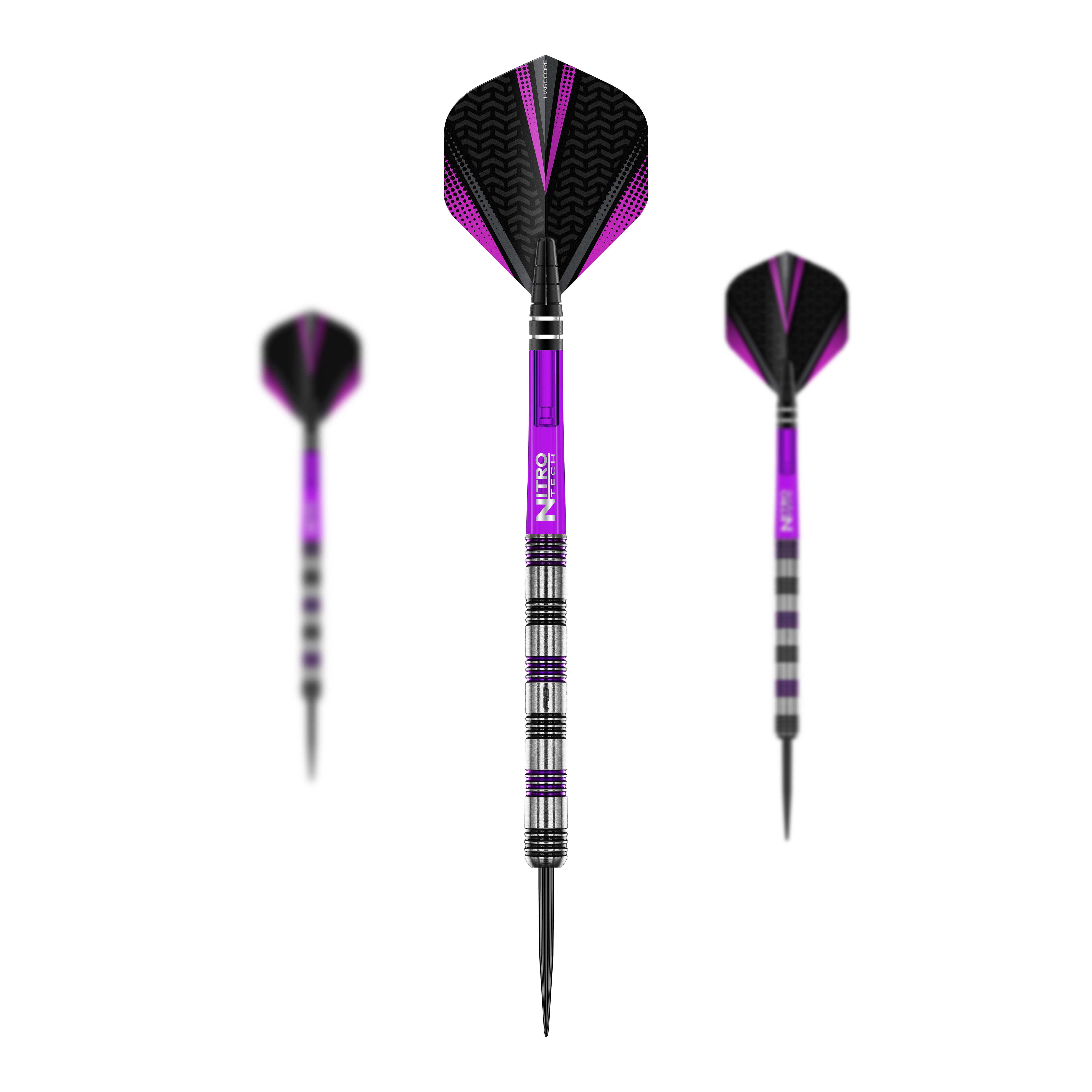 Hier sieht man ein Set der Red Dragon Gemma Hayter Steeldarts - 22g. Die Darts sind für professionelle Dartspieler geeignet.