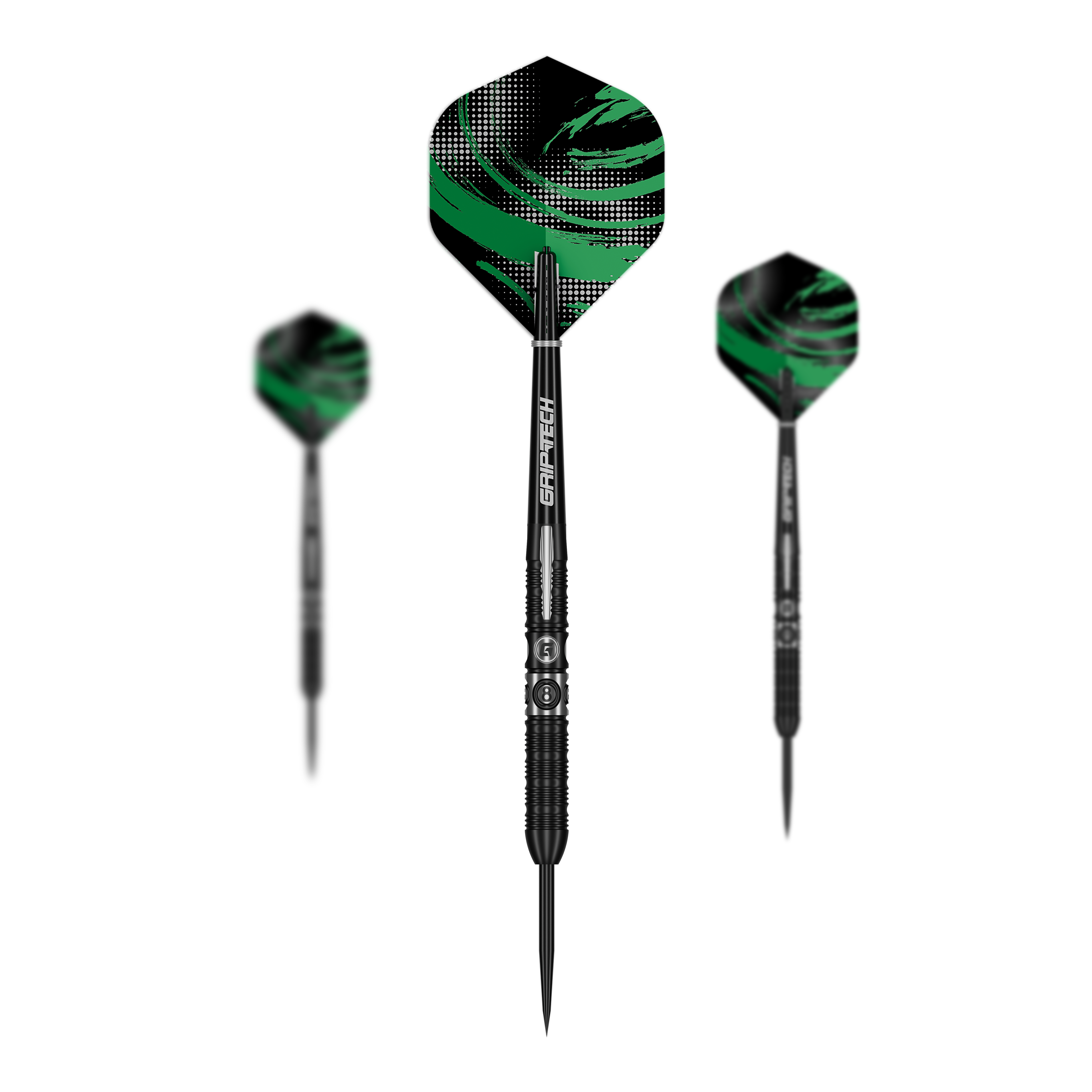 GOAT 8-Ball stalen dartpijlen Dieses Foto zeigt ein Set der GOAT 8Ball Steeldarts. Es sind mehrere Dartpfeile als Set abgebildet.