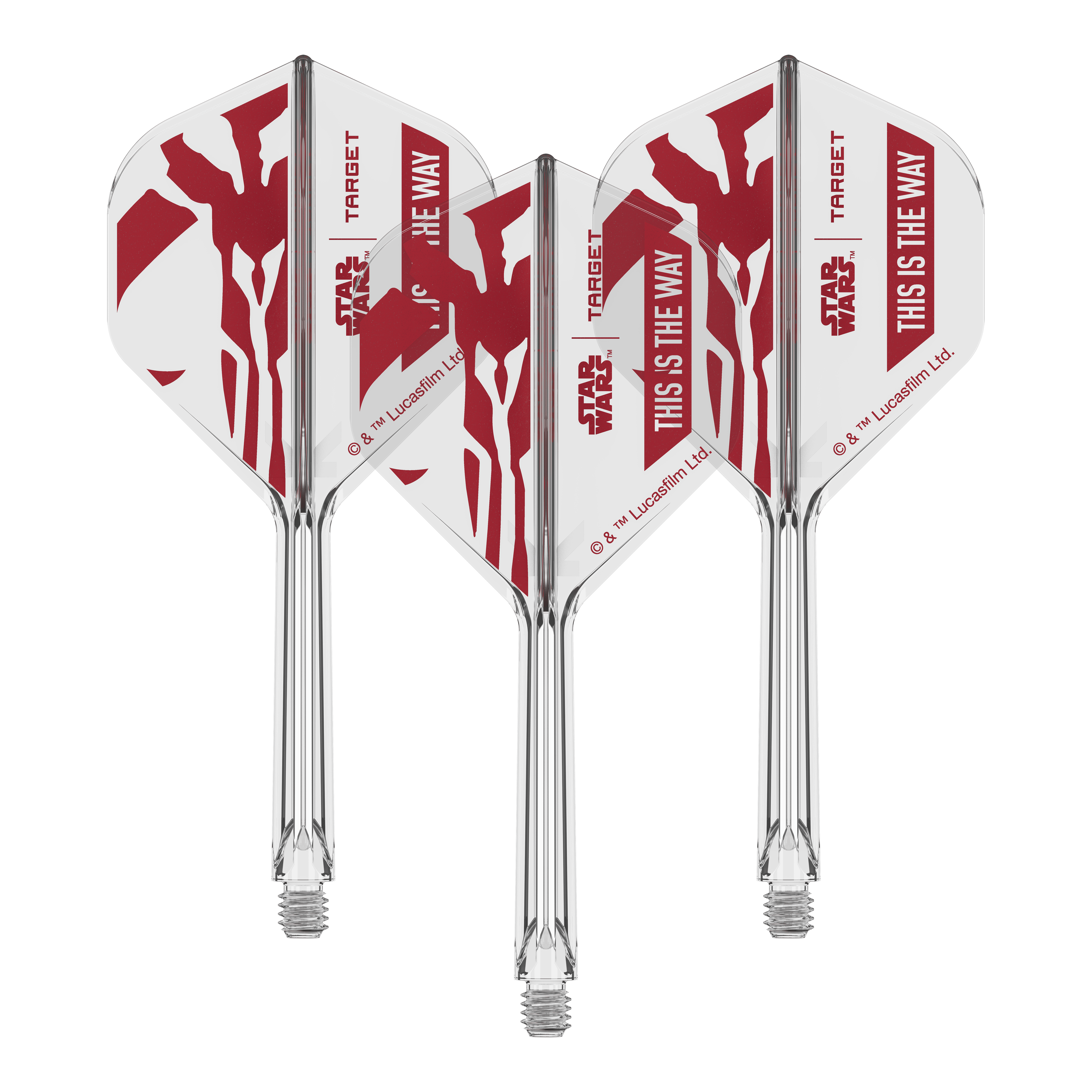 Target Star Wars K-Flex Set Mandalorian No2 Standaard Flights Bild eines Star Wars K-Flex 'This Is The Way' Produkts. Zu sehen sind Standard Flights mit 33 mm Länge.