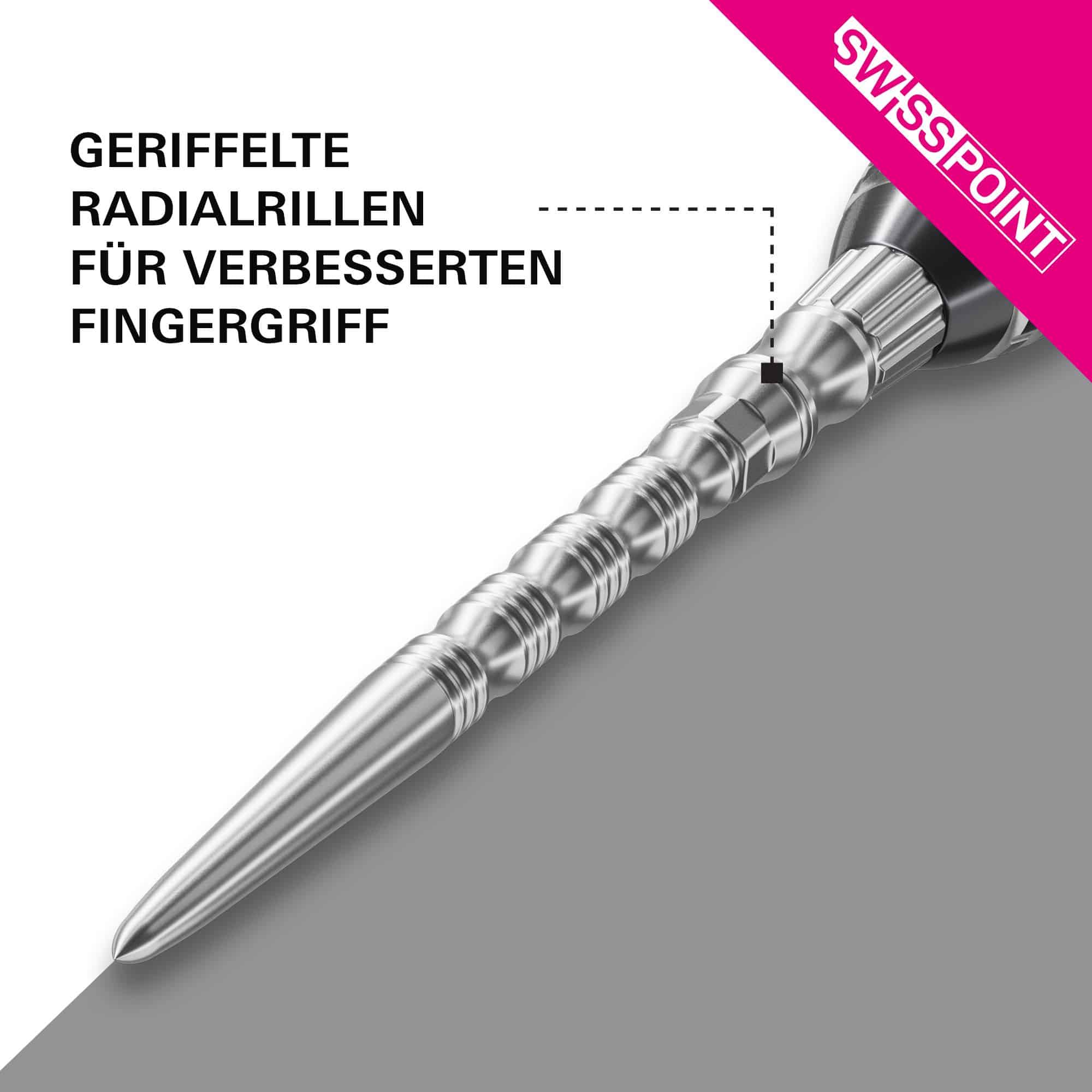 Target Signature Swiss Point TRB stalen dartpunten - zilver Abgebildet ist das Produkt Target Signature Swiss Point TRB Steeldartspitzen - Silber. Es handelt sich um silberne Dartspitzen für Steeldarts.