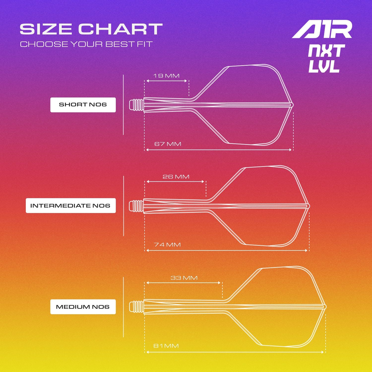 GOAT A1R No6 Flight Shaft System - Neon Oranje Auf dem Bild befindet sich das GOAT A1R No6 Flight-Shaft-System in Neon Gelb. Es ist ein Bestandteil für Dartpfeile.