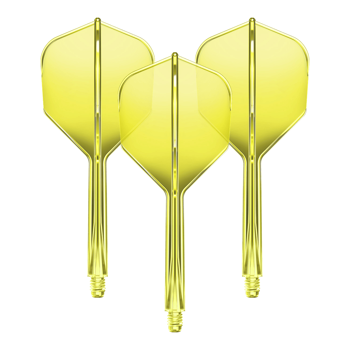 GOAT A1R No6 Flight Shaft System - Neongeel Ein Set des GOAT A1R No6 Flight-Shaft-Systems in Neon-Gelb mit 33mm Länge ist abgebildet. Dieses Produkt dient zur Ausstattung von Dartpfeilen.