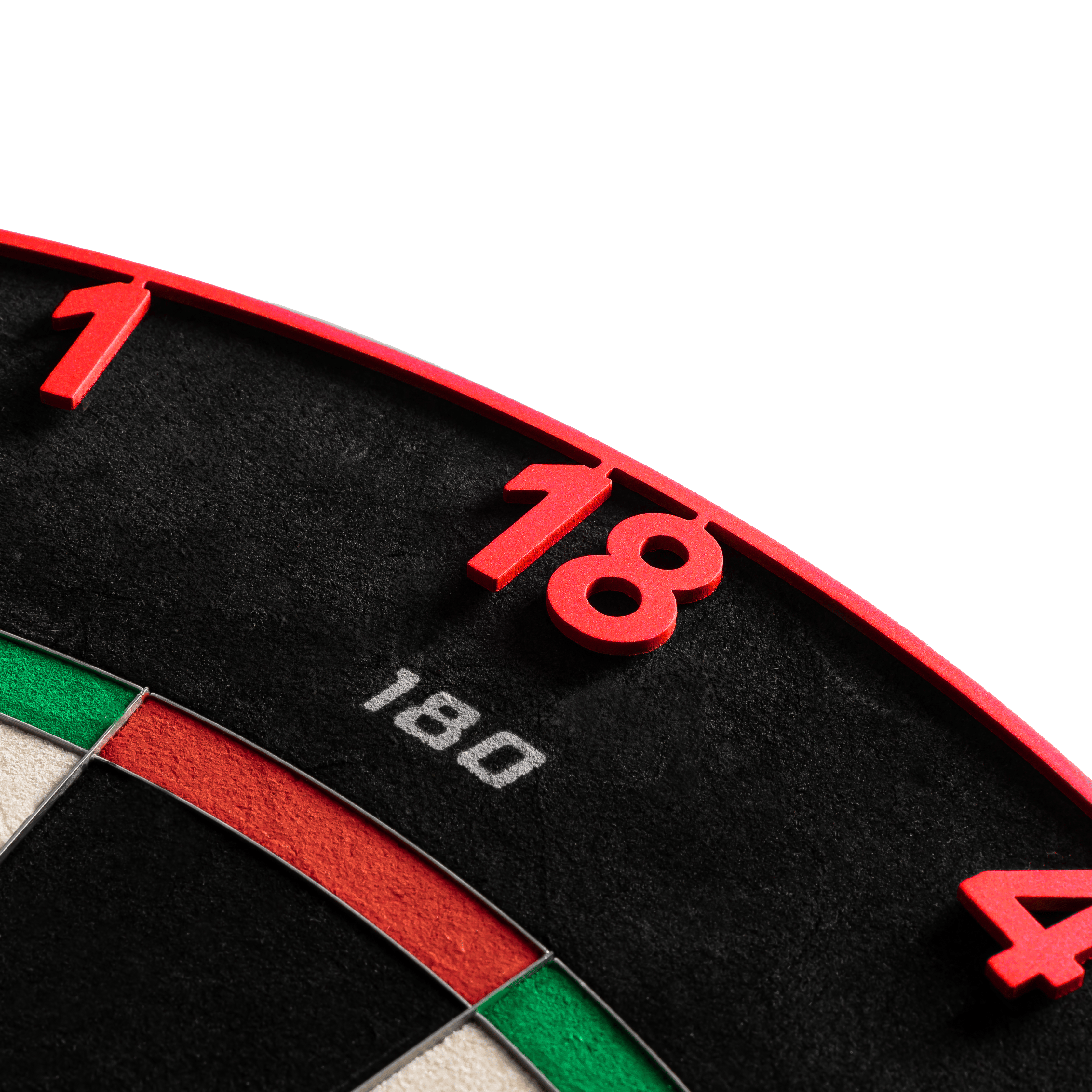 Precise 180 Endorphine stalen dartbord met nummerring - Inferno Rood Dieses Bild zeigt das Precise 180 Endorphine Steeldartboard mit Nummernring in Inferno Red. Das Dartboard eignet sich ideal für anspruchsvolle Dartspieler.