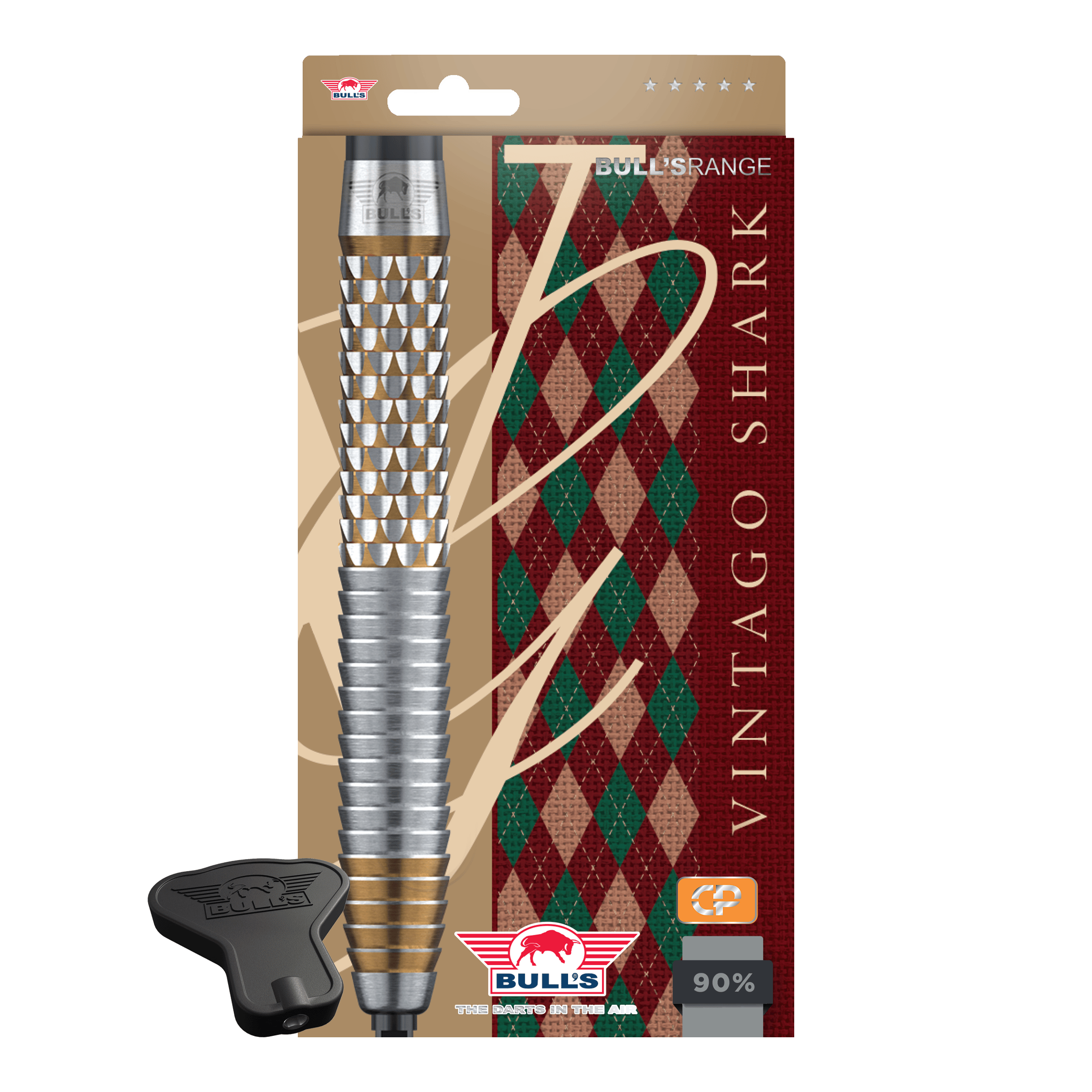 Bulls NL Vintage Shark Convertible Points Stalen Darts Abgebildet sind die Bulls NL Vintago Shark Convertible Points Steeldarts. Sie verfügen über austauschbare Spitzen und eine strukturierte Oberfläche.
