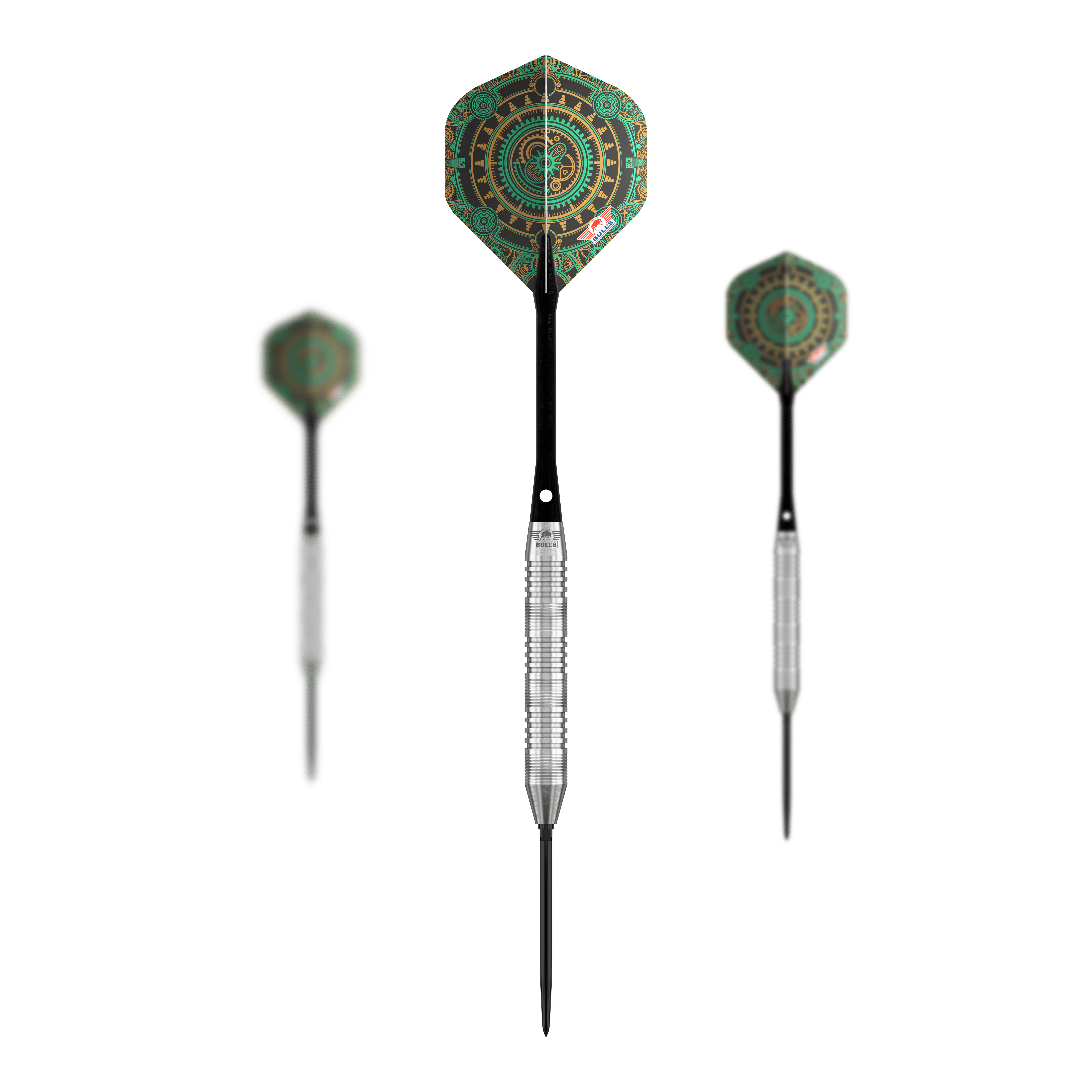 Bulls NL Direct Tungsten Convertible Point stalen dartpijlen - 23 g Abgebildet wird das Set Bulls NL Direct Tungsten Convertible Point Steeldarts - 23g. Zu sehen sind mehrere Pfeile.