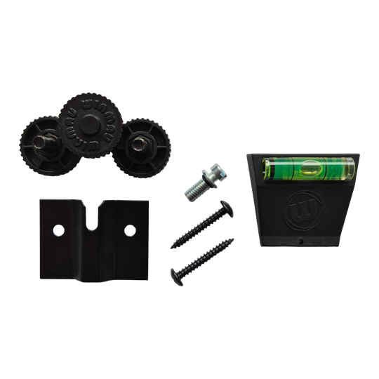 Winmau Blade X bevestigingsset voor wandmontage Das Foto zeigt das Winmau Blade X Fixing Set Wandbefestigung. Es handelt sich um eine Wandhalterung für Dartboards.