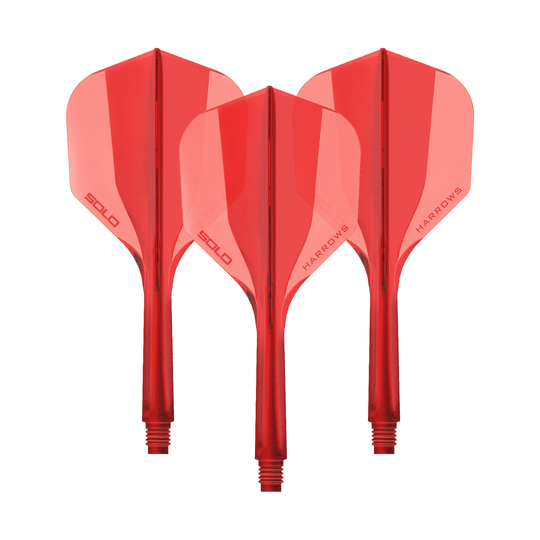 Harrows Solo No6 Flight Shaft System - Rood Ein Flight-Shaft-System in Rot wird gezeigt. Das Bild zeigt das Harrows Solo No6 Flight Shaft System mit einer Länge von 27 mm.