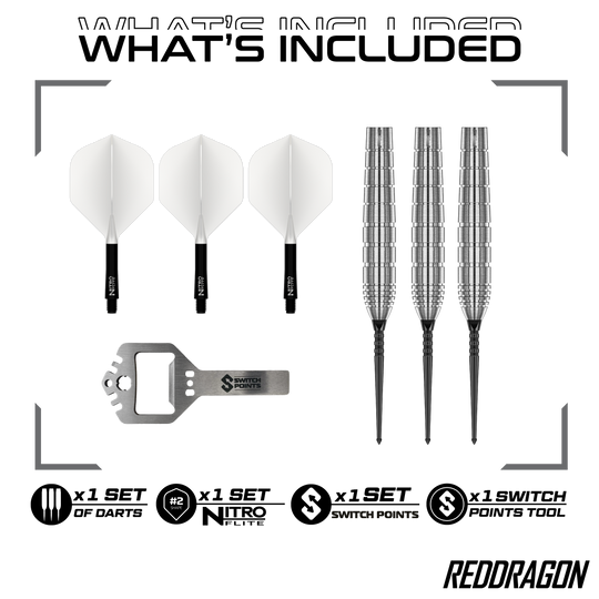 Red Dragon Luke Humphries TX1 Pioneer Switch Point stalen dartpijlen Zu sehen sind die Red Dragon Luke Humphries TX1 Pioneer Switch Point Steeldarts. Das Produkt eignet sich für professionelle Dartspieler.