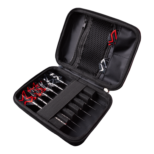 Das Bild zeigt das Produkt Winmau Blade X Armor G2 Dartwallet. Es handelt sich um eine hochwertige Darttasche für den sicheren Transport von Darts und Zubehör.