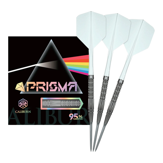 Caliburn Prisma P2 stalen dartpijlen - 20,5 g Auf dem Bild sieht man die Caliburn Prisma P2 Steeldarts, 20,5g. Diese Steeldarts bieten ein modernes Design für Turnierspieler.
