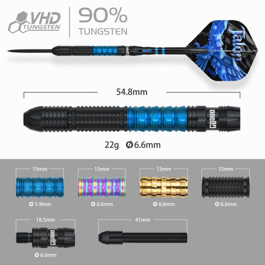 One80 Talon T1 stalen dartpijlen Gezeigt werden die One80 Talon Steeldarts. Sie sind ideal für Dartspieler, die Wert auf Genauigkeit legen.