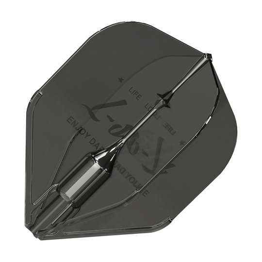 L-Style Fantom L1EZ Vluchten Zwart Das Bild zeigt ein schwarzes Dartflight des Modells „L-Style Fantom L1EZ“. Das Flight hat eine glänzende Oberfläche und ist mit dezentem Text bedruckt.