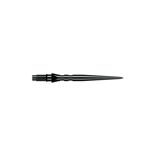 Winmau Switch Point Groove stalen dartpunten - zwart Zu sehen sind schwarze Winmau Switch Point Groove Steeldartspitzen mit einer Länge von 26 mm. Sie werden häufig als Ersatzspitzen für Steeldarts genutzt.