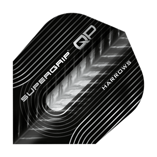 Harrow's Supergrip QP No6-vluchten Das Bild zeigt die Harrows Supergrip QP No6 Flights. Die Flights sind speziell für Präzision und Stabilität entwickelt.