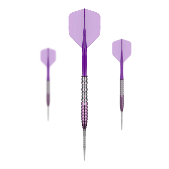 Caliburn Awakening ET stalen dartpijlen Das Bild zeigt die Caliburn Awakening E.T. Steeldarts. Es handelt sich um ein Set Steeldarts für Dartspieler.