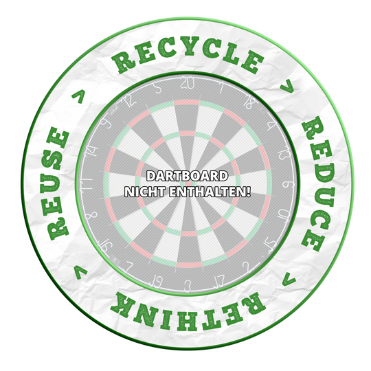McDart Recyclen Verminderen Heroverwegen Hergebruiken Dartbord Omranding Zu sehen ist ein Produkt mit dem Dateinamen DBS-RRRR4_Surround_Recyle_Reuse_Reduce_Rethink_Grn_1. Es liegen keine zusätzlichen Informationen dazu vor.