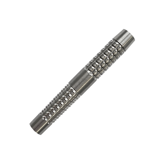 McDart SilverGrip Softdart Vaten - 20g Das Bild zeigt einen McDart SilverGrip Softdart Barrel mit einem Gewicht von 20g. Der Barrel ist aus Metall und hat eine strukturierte, griffige Oberfläche.