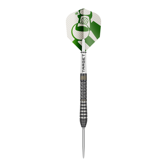 Target Charlie Manby Swiss Points stalen dartpijlen Zu sehen ist Target Charlie Manby Swiss Points Steeldarts. Das Bild präsentiert einen einzelnen Dart aus dem Set.