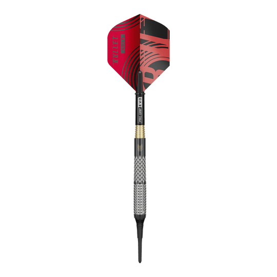 Target Stephen Bunting GEN5 Void Soft Darts - 18g Target Stephen Bunting GEN5 Void Softdarts - 18g Darts werden dargestellt. Das Bild zeigt das Design und die Details dieser Softdarts.
