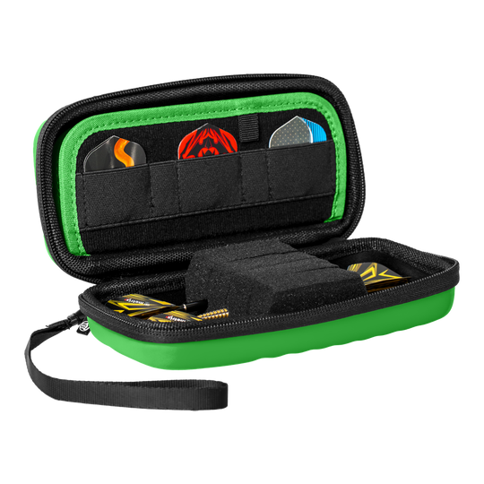 Bulls Orbis S dartkoffer - Groen Das Bild zeigt das Produkt Bulls Orbis S Dartcase in Grün. Es handelt sich um ein kompaktes Dartcase zur Aufbewahrung von Dart-Zubehör.