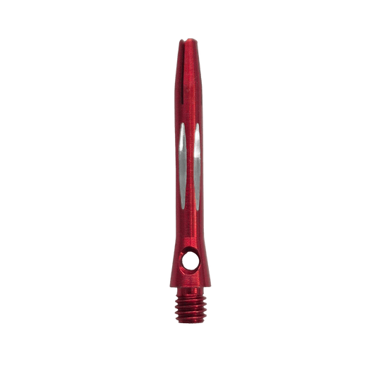 Diamantgeslepen aluminium assen - Rood - 35 mm Dieses Bild zeigt den Diamond Cut Aluminium Shafts - Rot - 35mm. Es ist ein Dart-Schaft aus rotem Aluminium mit Diamantschliff und 35mm Länge.