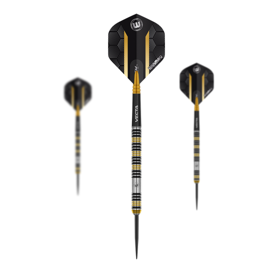Winmau Team 360 Nicholai Bado Steeldarts-23g Zu sehen ist das Set der Winmau Team 360 Nicholai Bado Steeldarts - 23g. Es besteht aus hochwertigen Darts für ambitionierte Spieler.