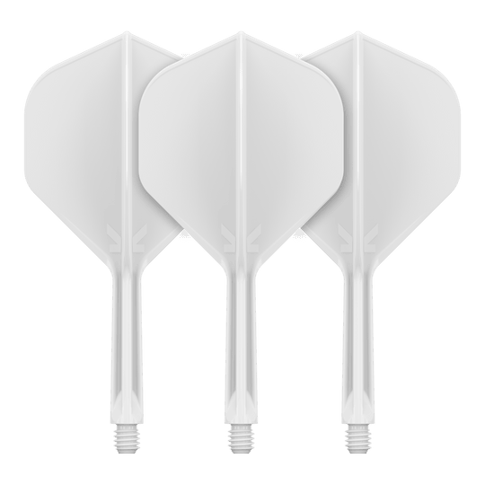 Target K-Flex No2 Standaard Vluchtsysteem - Wit Abgebildet ist ein Produkt mit dem Namen 410023_Target_K-Flex_No2_Standard_Flights_Weiss_26mm_2. Es handelt sich wahrscheinlich um weiße Standard-Flights für Darts.