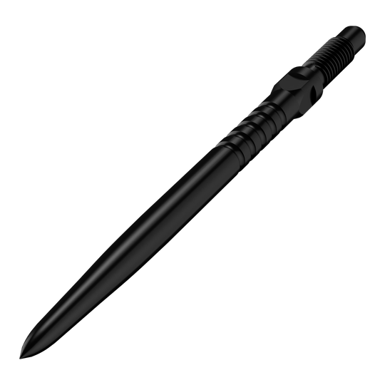 Bulls NL Convertible Point Dart Tips - Ringvormige Grip - Zwart Hier sieht man einen Satz von schwarzen Dartspitzen mit Rillen. Es handelt sich um BullsNL Convertible Points mit Ringed Grip, 32mm.