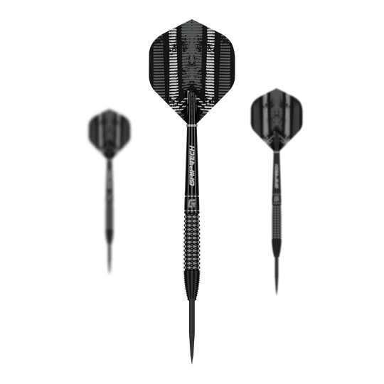 Das Bild zeigt das Set GOAT Sprocket MKIII Bomb Steeldarts. Abgebildet sind mehrere Dartpfeile als Set.