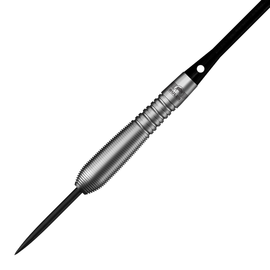 Zu sehen sind Bulls NL Chaos Blue Steeldarts mit einem Gewicht von 23g. Die Oberfläche des Darts ist im Chaos Blue Stil gehalten.