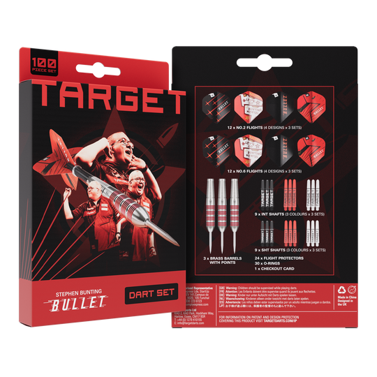 Target Stephen Bunting Bullet 100-delige messing stalen dartset - 22 g