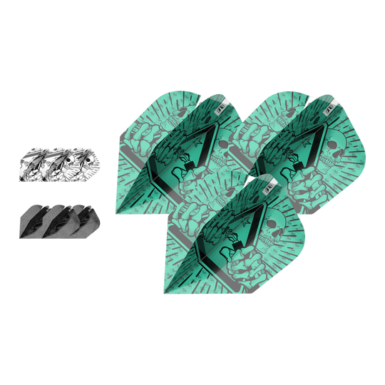 Target Inktbundel 3 sets Rob Cross No6 Flights Target Ink Bundle 3 Sets Rob Cross No6 Flights sind nebeneinander zu sehen. Die Flights heben sich durch ihr besonderes Design ab.