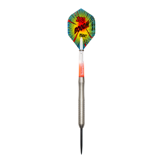 Karella Comic Line CL-2 stalen dartpijlen - 23 g Auf dem Bild ist das Produkt Karella Comic Line CL-2 Steeldarts - 23g zu sehen. Der Dartpfeil ist detailreich dargestellt.